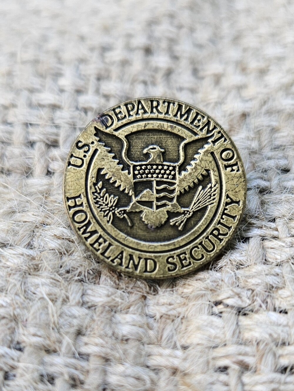 U.S. Department of Homeland Security Pin Vintage Tom Ridge Impressed Signature